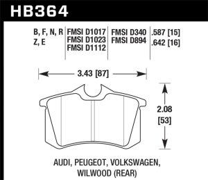 Audi A4 Avant Brake Pads - Rear - Hawk Performance - ER-1 - `98-`00